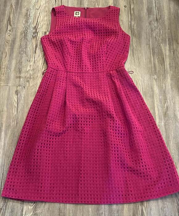Anne Klein Dresses & Skirts - Anne Klein Magenta Textured Jacquard Midi Dress Women’s Size 6
